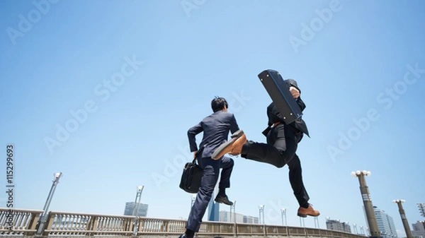 Obraz ジャンプするビジネスマン