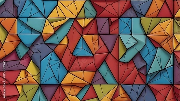 Fototapeta Abstract Colorful Geometric Triangular Pattern Design