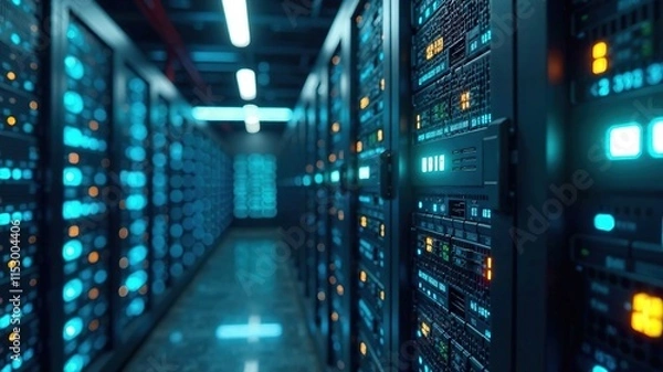 Fototapeta Futuristic Backup Storage Data Center - Cloud Computing Technology