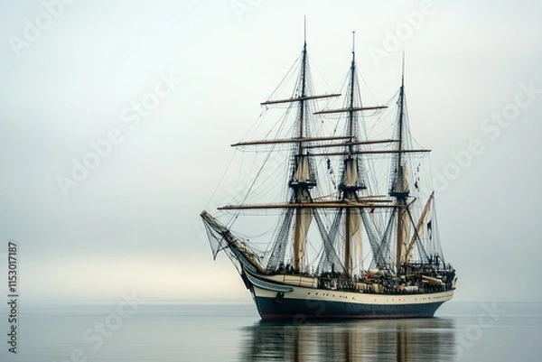 Fototapeta A majestic tall ship sailing through calm waters.