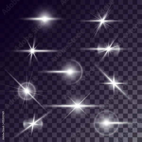 Fototapeta Vector star lighting effects