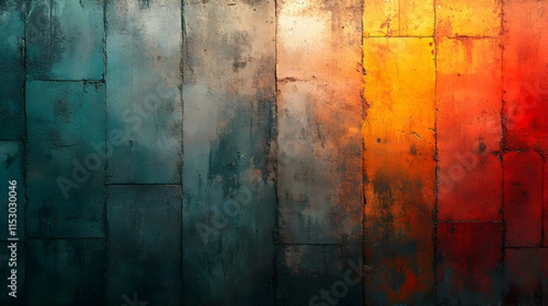 Fototapeta Abstract Background,  Fiery Hues Transitioning Across Textured Panels