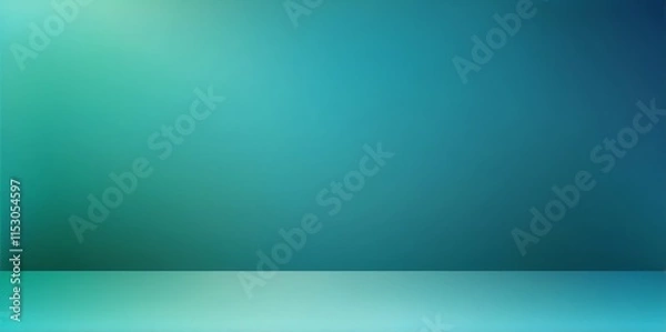 Fototapeta Grainy blue green gradient background, smooth noise texture cover header poster backdrop design 