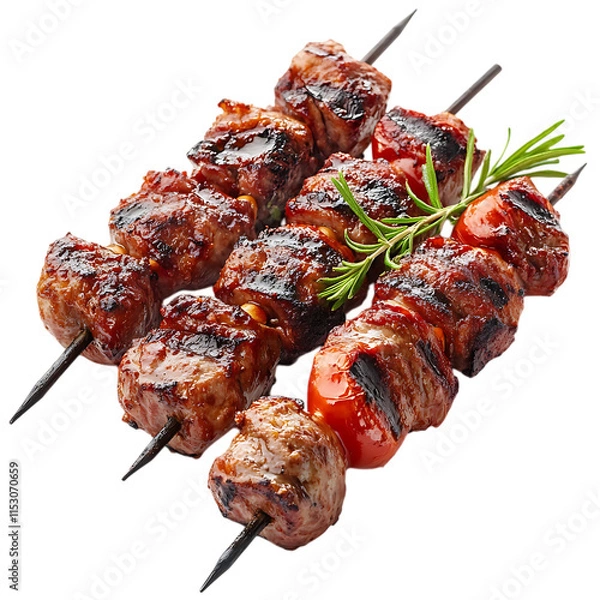 Fototapeta tomato barbecue isolated on white background, full depth of field 