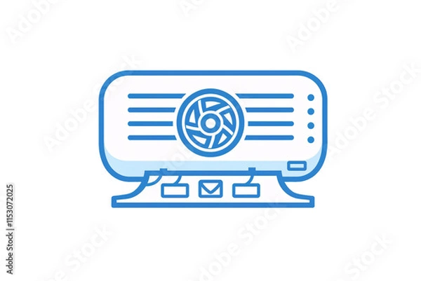 Obraz a blue and white machine