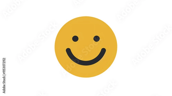 Obraz a yellow smiley face with black face