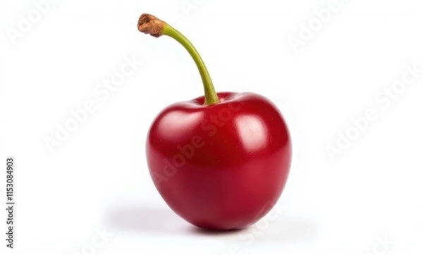 Fototapeta Fresh red cherry on white background