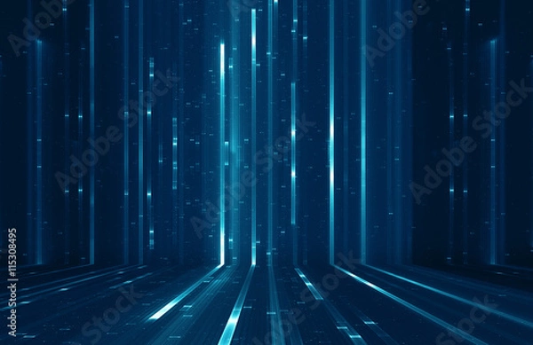 Fototapeta Abstract data stream matrix like background
