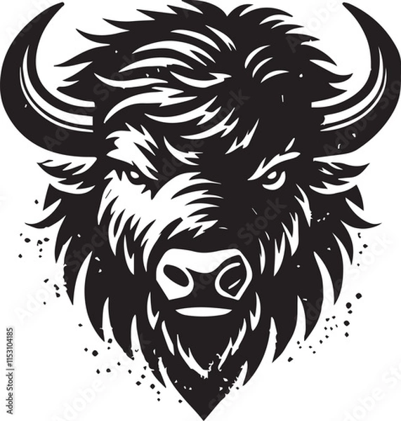 Obraz Bison head silhouette in grunge style
