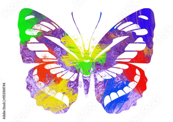 Obraz Watercolor Butterfly, Abstract Butterfly, Colorful Butterfly, Butterfly Illustration, Butterfly Drawing, Butterfly