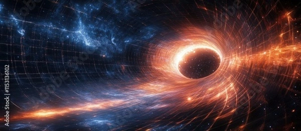 Obraz Cosmic Vortex: A Journey Through the Heart of a Black Hole