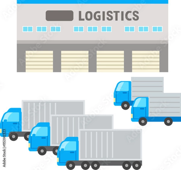 Obraz 物流センターの建物とトラック