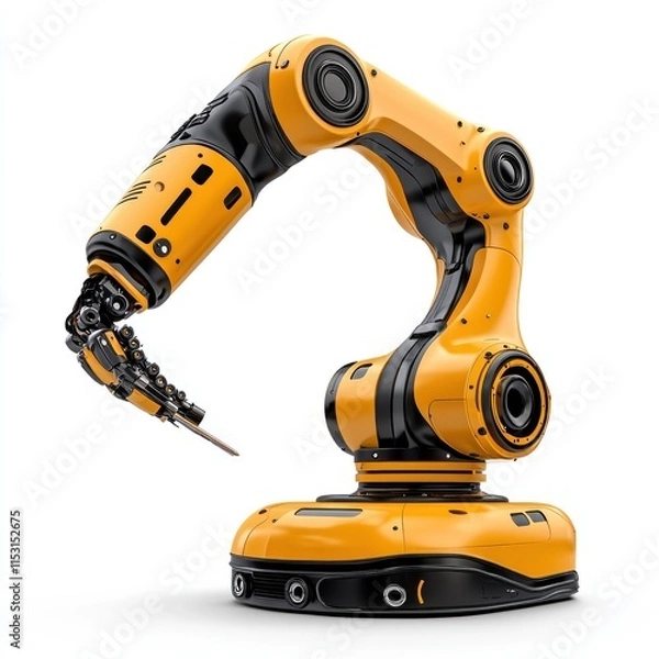 Fototapeta Robotic Arm in Industrial Setting with Precision Tooling, Showcasing Modern Automation and Advanced Engineering for Manufacturing Processes