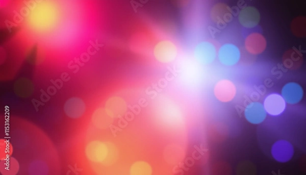 Obraz Abstract Color Spectrum of curves, lines and angles, diagonal stripes and concentric circles with bokeh effect