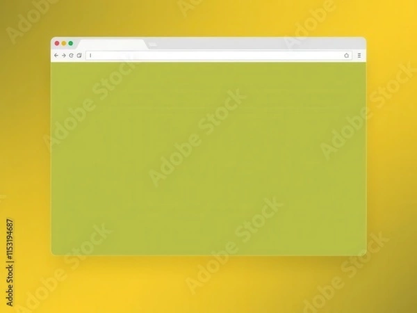 Obraz Minimalist Web Browser Interface on a Vibrant Yellow Background Featuring Smooth, Modern Design Elements for Creative Digital Projects