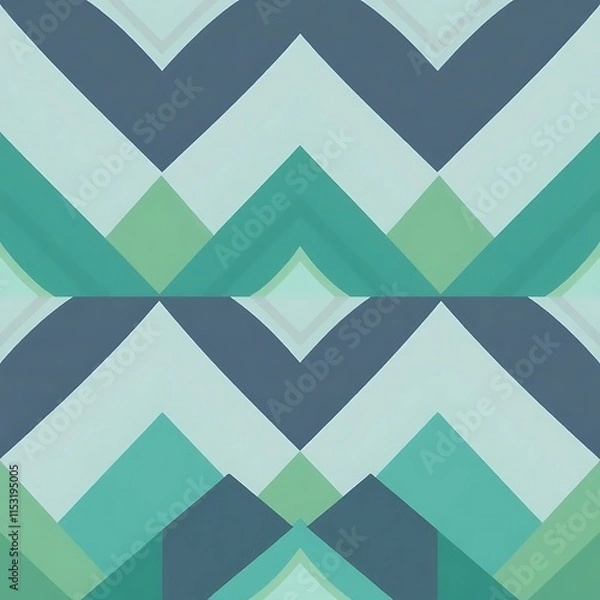 Fototapeta Abstract Geometric Pattern: A seamless, repeating pattern of vibrant green and blue geometric shapes, creating a captivating and modern visual texture.  