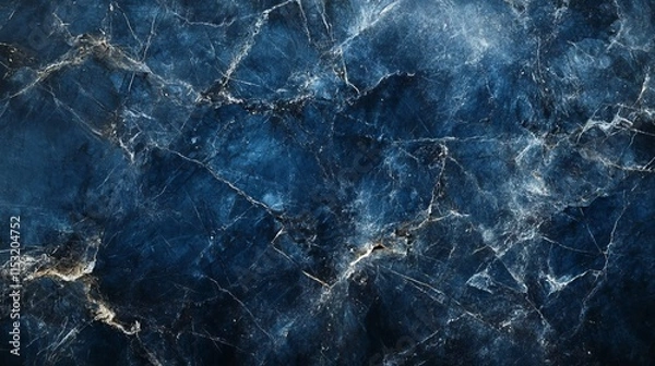 Fototapeta Beautiful abstract grunge decorative dark navy blue stone wall texture with rough indigo blue marble background