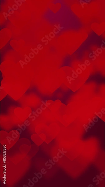 Obraz portrait beautiful red 3d in depth background floating hearts background seasonal valentine holiday