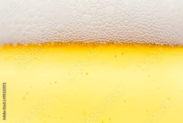 Obraz Beer bubbles close up macro view