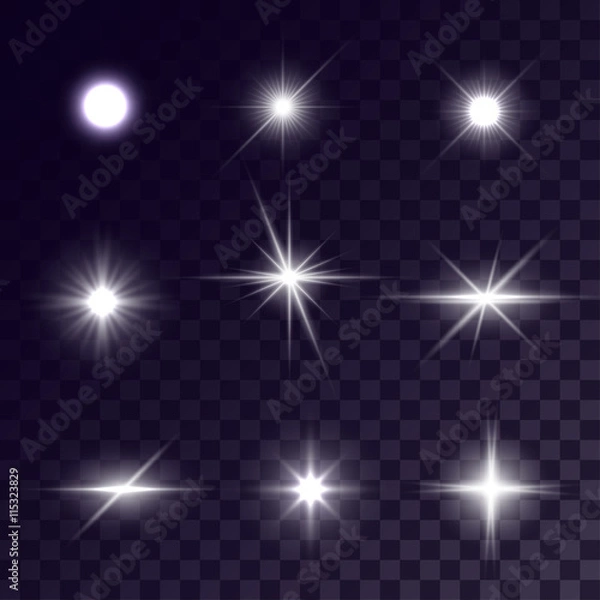 Fototapeta Vector star lighting effects