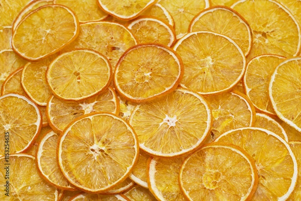 Obraz Vegan Chips, Snacks, Dried Oranges Large Background, Fruit Background, Healthy Food, Snacks