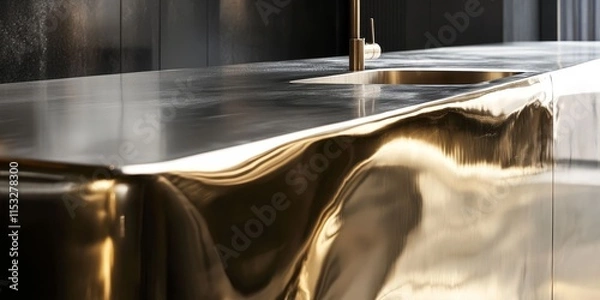 Fototapeta A polished metallic element achieved through a meticulous and streamlined manufacturing method results in an impeccable and refined finish.