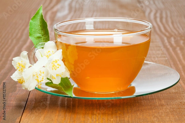 Fototapeta A cup of a jasmine tea