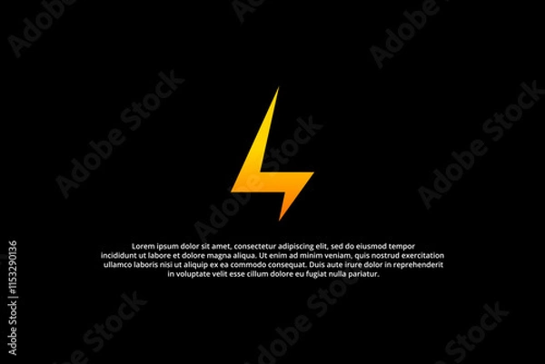 Obraz lightning and electricity letter l logo
