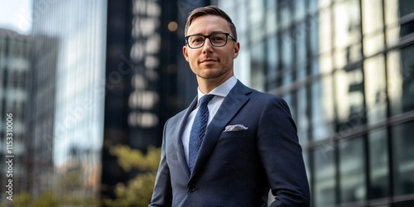 Fototapeta Accomplished intermediary in the realm of financial services, excelling as a broker who effectively connects clients with the investment opportunities they seek.