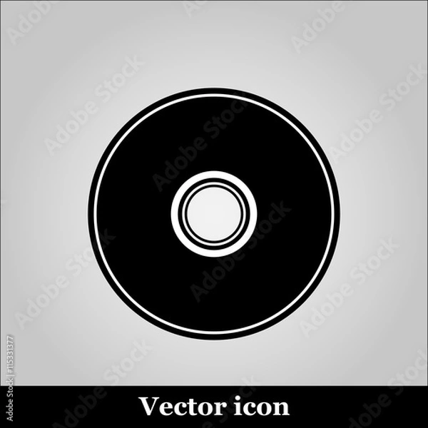 Fototapeta Vector CD or DVD icon on grey background