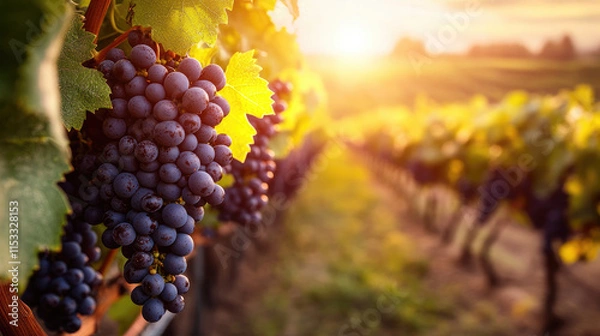 Obraz grapes in vineyard
