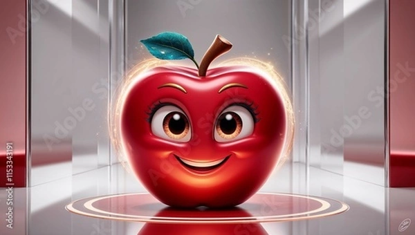 Obraz red apple in a glass