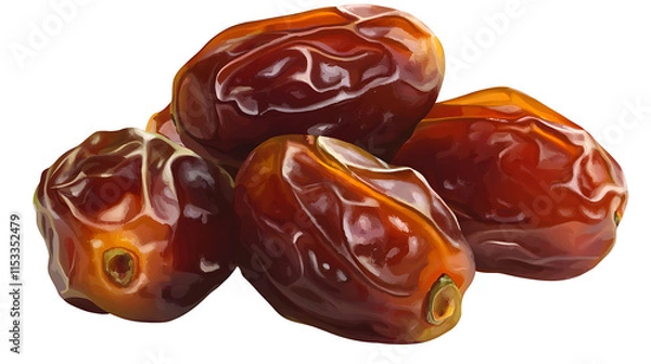 Fototapeta dates fruit on white background