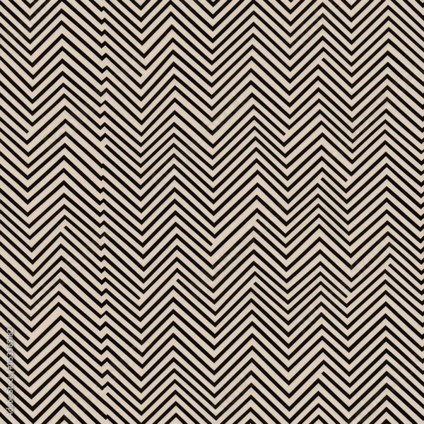 Fototapeta Elegant Beige   Black Herringbone Pattern  Seamless Texture for Design Projects