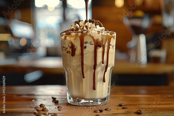 Obraz coffee latte with ice cream