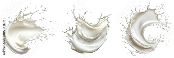 Fototapeta Milk splash on a transparent background