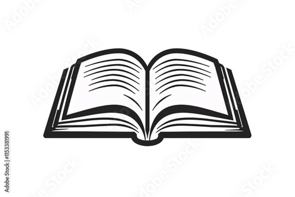 Fototapeta a black and white image of an open book