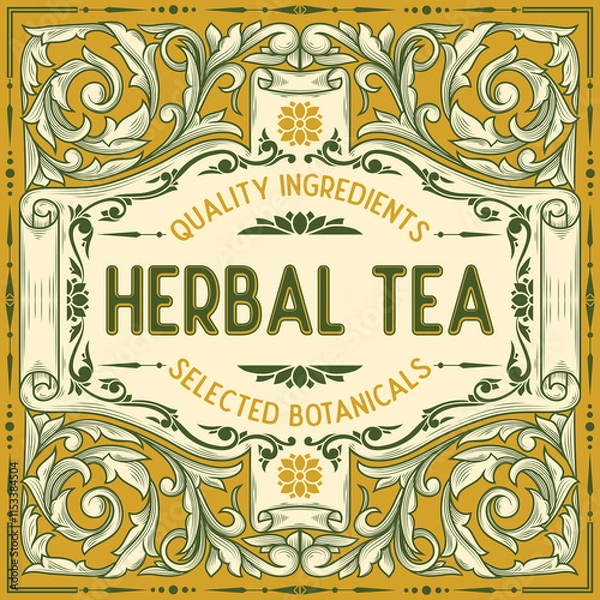 Obraz Herbal Tea - ornate vintage decorative label