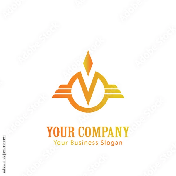 Fototapeta  V lettering logo is simple, easy to understand and authoritative