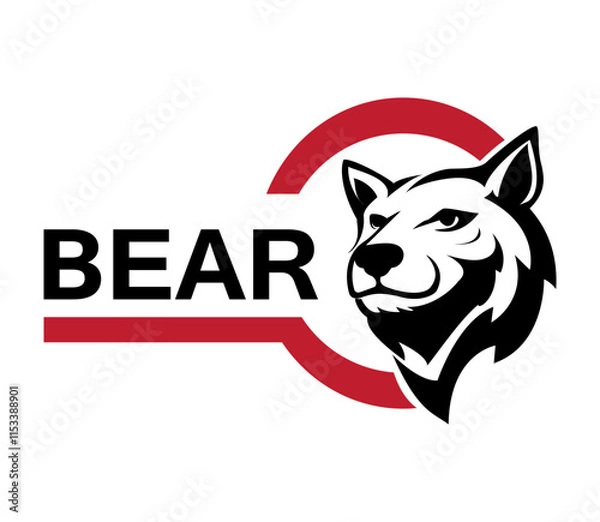 Obraz simple bear head vector logo design