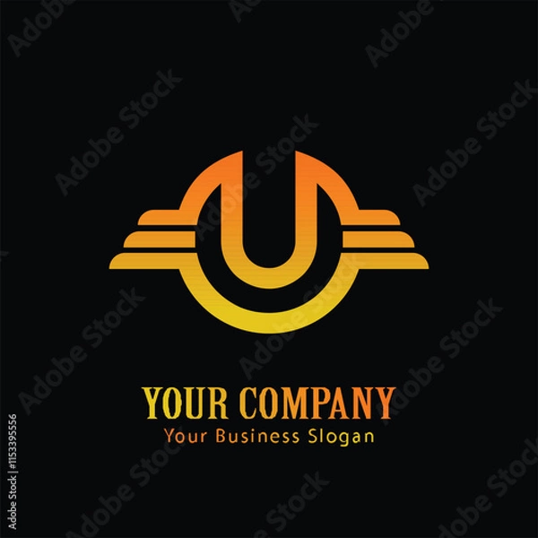 Fototapeta U lettering logo is simple, easy to understand and authoritative