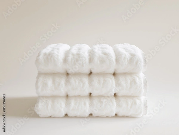 Fototapeta stack of white towels