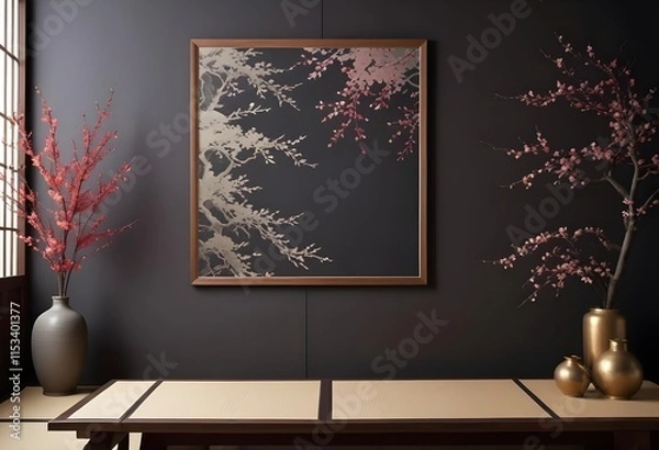 Fototapeta Asian table mockup with decor for festive presentations