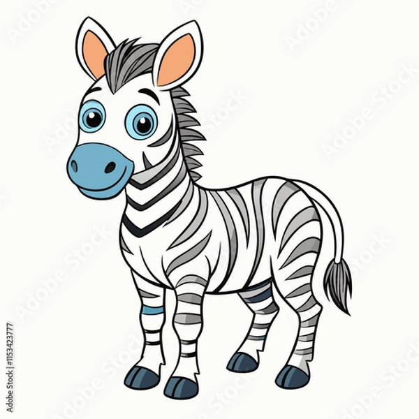 Fototapeta zebra, animal, mammal, isolated, black, zoo, safari, wildlife, wild, striped, white, horse, vector, cartoon, illustration, nature, stripes, silhouette, hoof, stripe, baby, animals, fauna, savanna