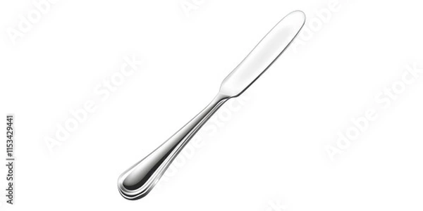 Fototapeta Silver butter knife isolated on transparent background