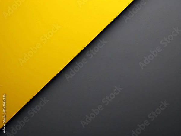 Fototapeta Three-colored background in gray, black, and yellow with space for text insertion