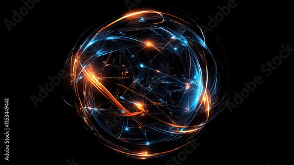 Fototapeta A glowing digital sphere