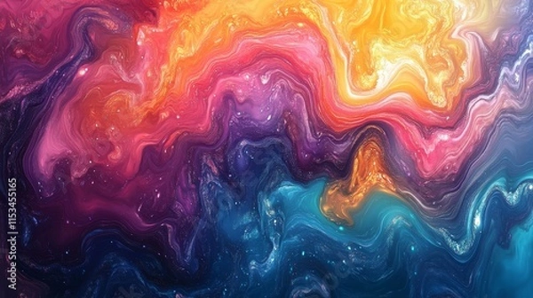 Fototapeta Hypnotic swirling colors forming dynamic, ever changing patterns of light. Generative AI
