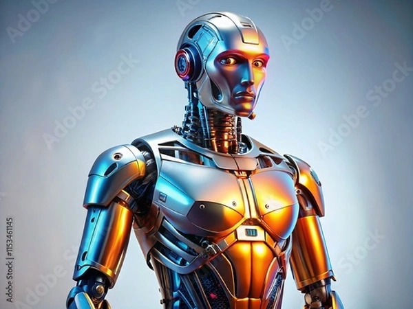 Fototapeta Futuristic Robot Man: AI Innovation and Technology Stock Photo