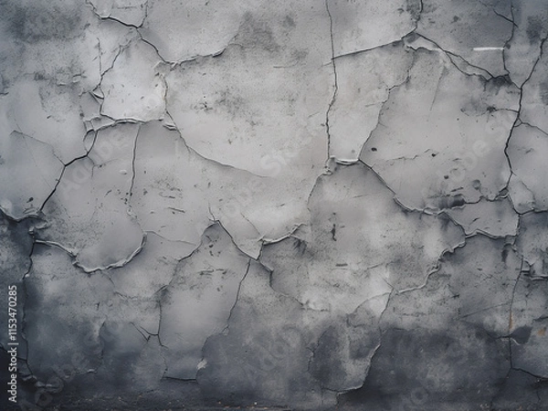Obraz Cracked dark gray concrete wall texture offering a distressed appearance